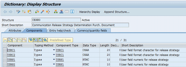 Figure 8 — The SAP ECC fields that can be used to hold BRFplus values for determining the release strategy