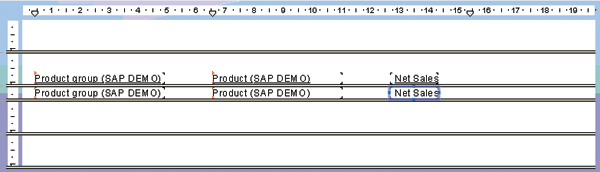 A screenshot of the design view for your report