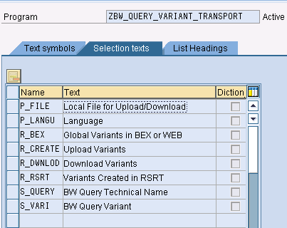 Custom Program Enables You to Transport Query Variants Between Two ...