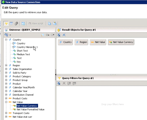 Editing and customizing data queries in Crystal Reports