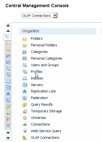 A screenshot of the Central Management Console for SAP Crystal Reports 4.0 Enterprise