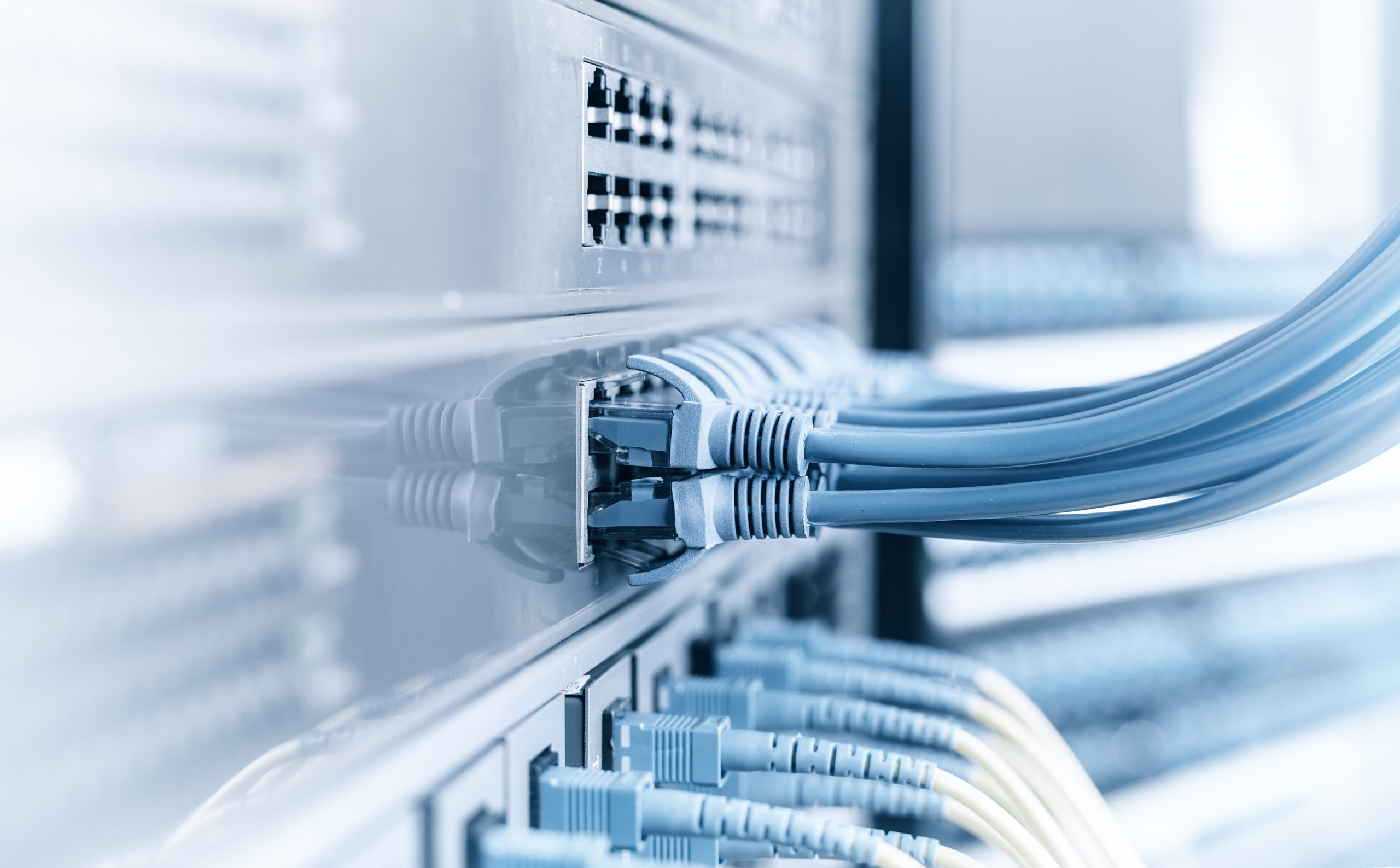 ethernet cable on network switches background image