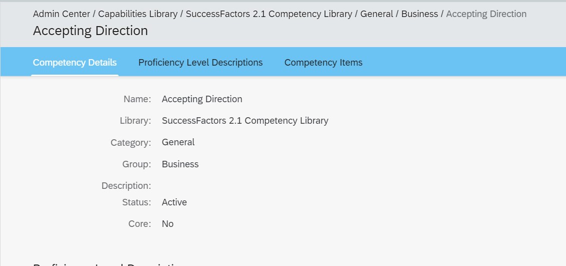 Figure 13 - Competency Details - CoC -- Image