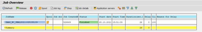 Data Aging Job Status