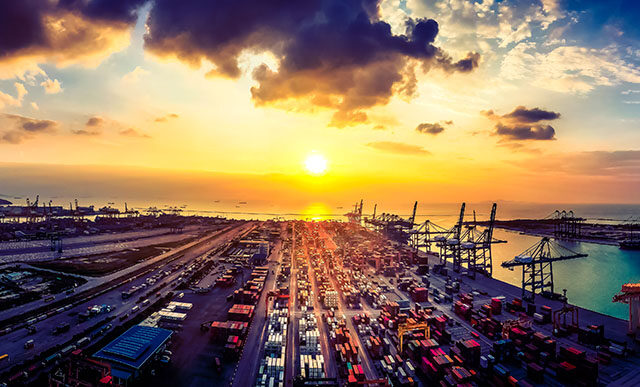 image of container cargo port