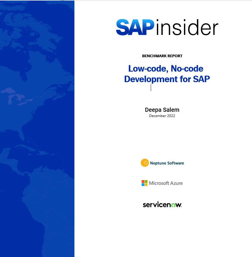 Benchmark Report: Low-code, No-code Development For SAP