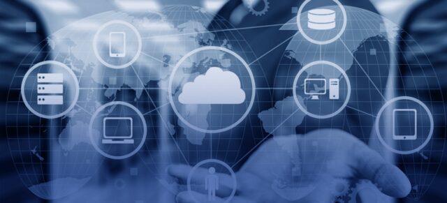 A digital picture showing a cloud to symbolize data cloud. Protera Azure AWS