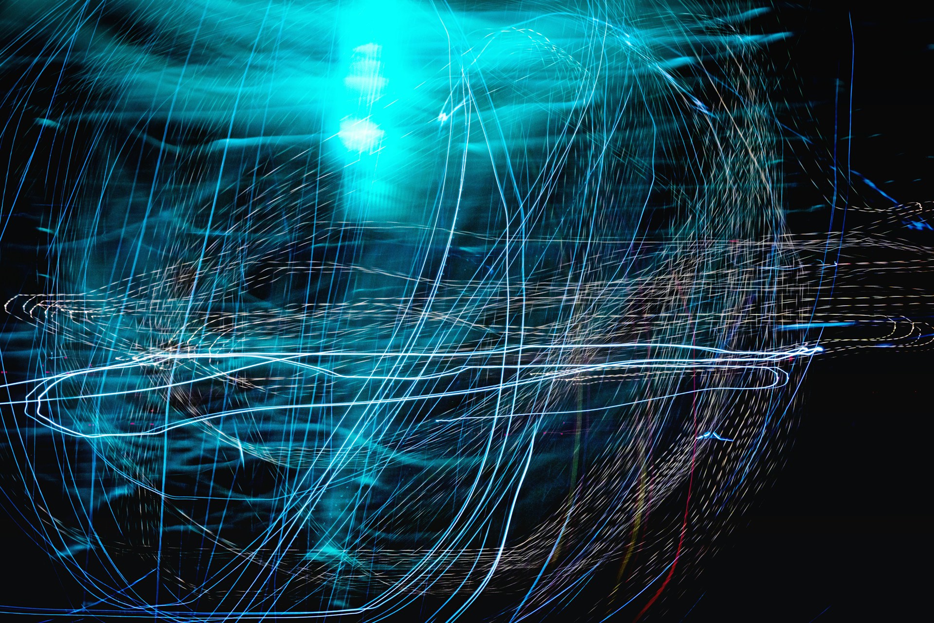 an abstract image of blue light stripes intersecting with each other; automation concept