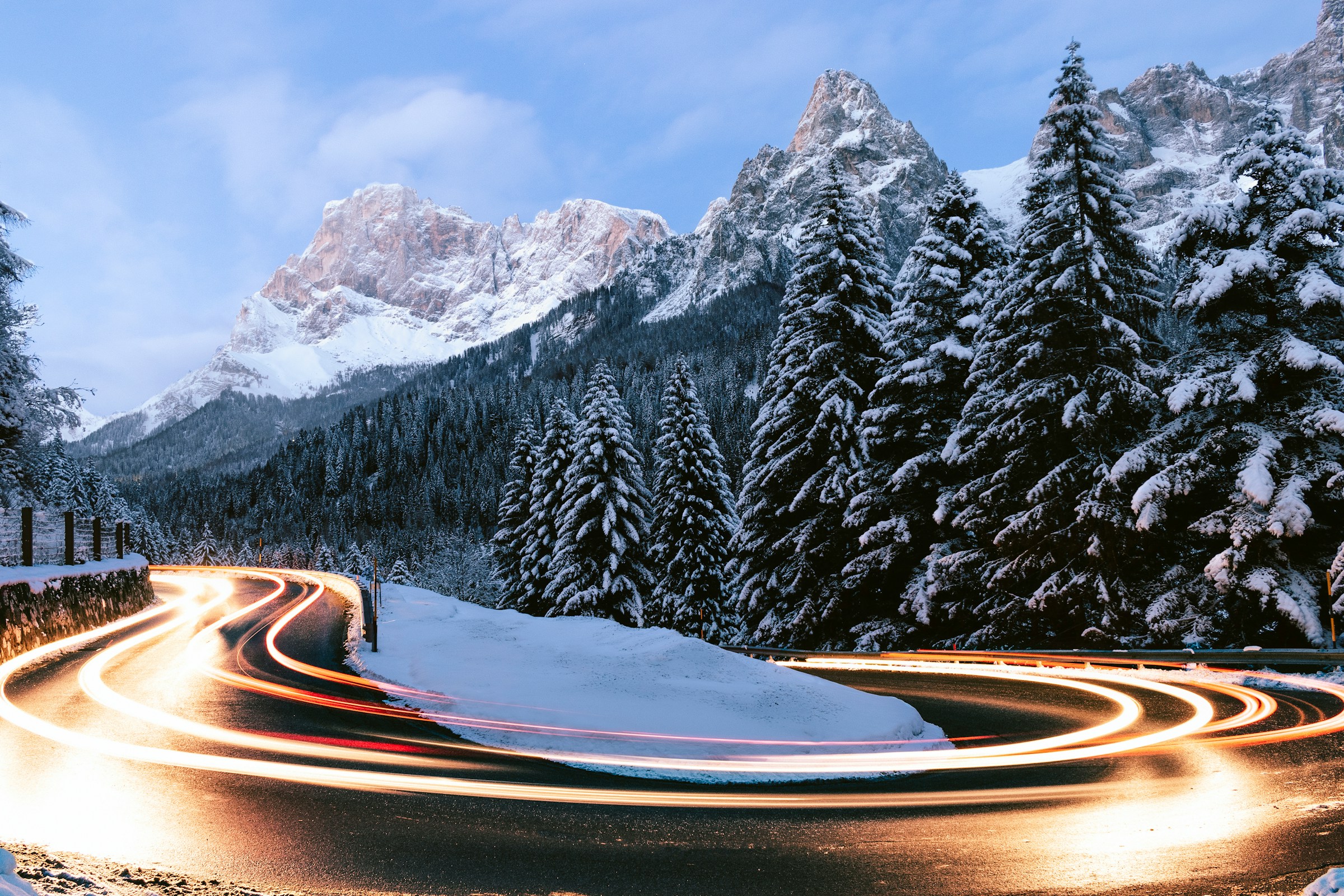 abstract image of long exposure car lights