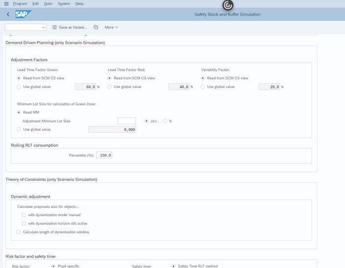 Image 4: Safety Stock and Buffer Simulation – Advanced Options Tab (Part 2)