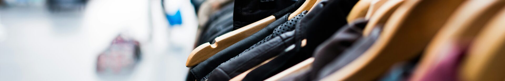 Hangers in a clothes store