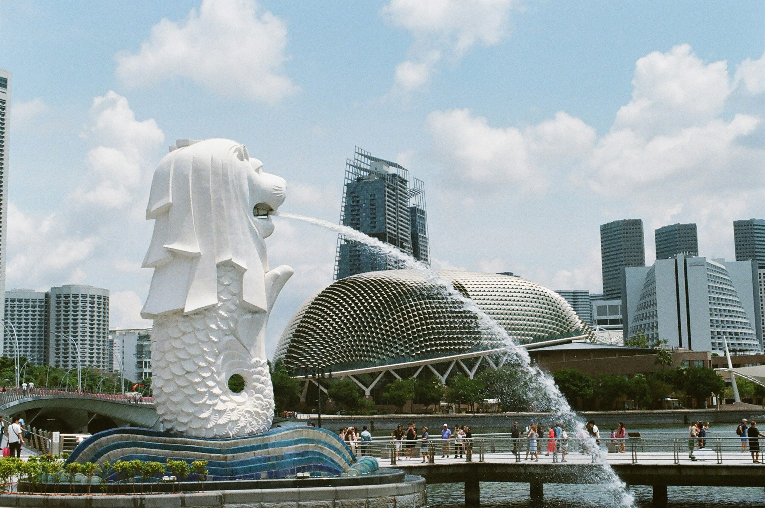 Singapore view with merlion