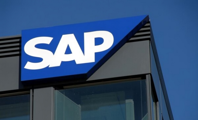 SAP logo on corporate building exterior against a blue sky — SAP Asia Pacific cloud and Business AI growth Q1 2026