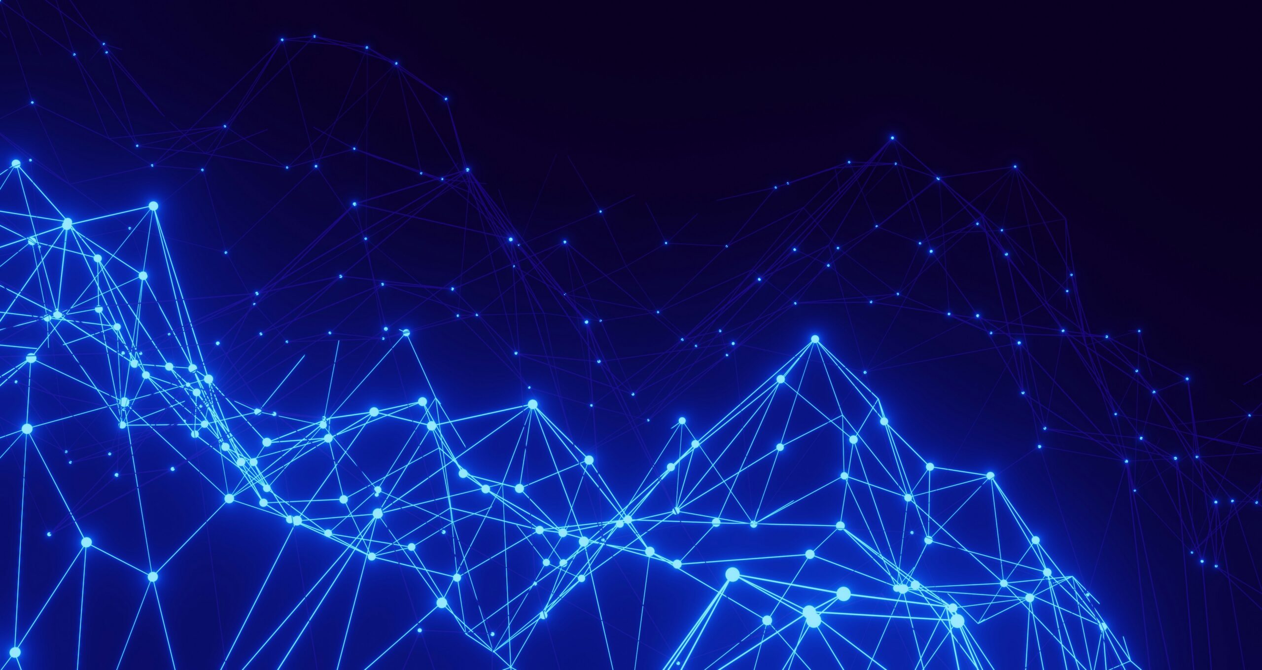 A digital network abstract illustrating data flowing seamlessly between cloud applications, representing SAP BTP integration and enterprise analytics architecture.