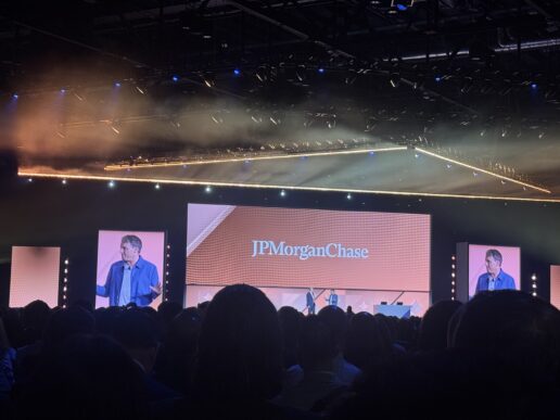Jeremy Barnum, CFO of JPMorgan Chase with Christian Klein, CEO of SAP on stage at SAP Sapphire 2026.
