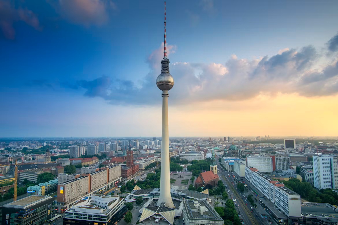Berlin skyline with the Fernsehturm near n8n’s headquarters in Germany