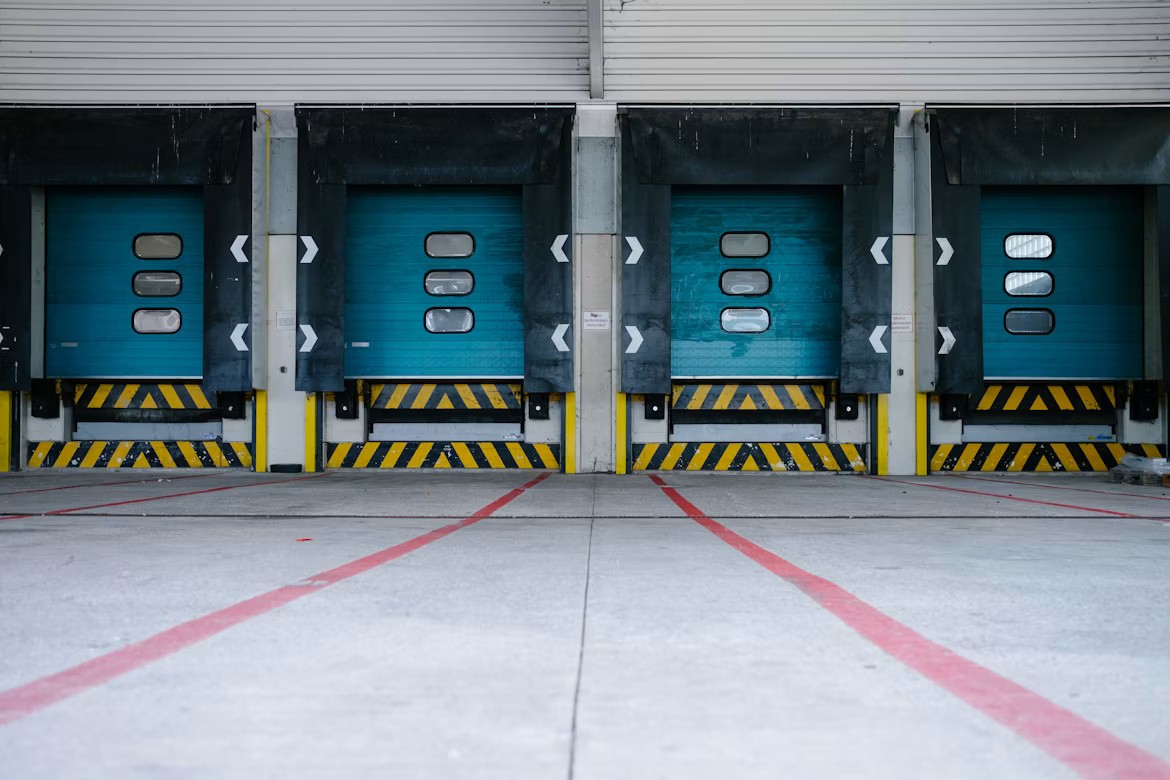 Warehouse loading bays supporting furniture order fulfillment and SAP S/4HANA Public Cloud operations