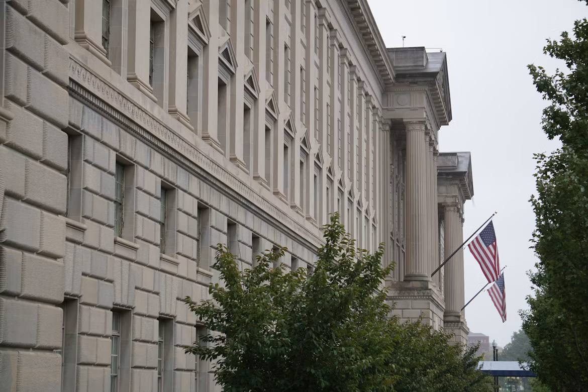 US Department of Commerce building, which issued the Anthropic model export-control directive.