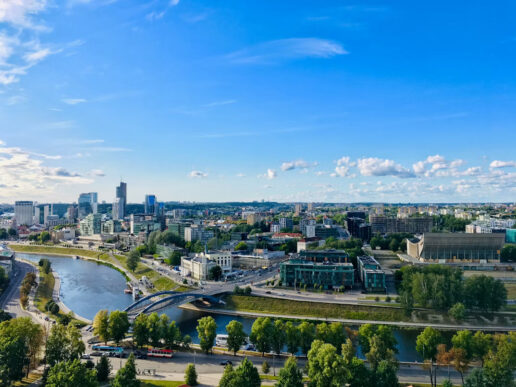 Vilnius, Lithuania skyline near ACBaltica’s headquarters, where the company conducts SAP implementation planning and business readiness.