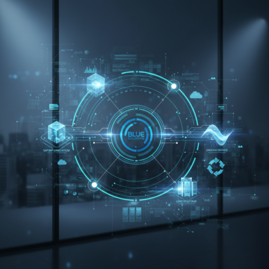 Integrated data streams and networked systems forming a continuous workflow, representing a comprehensive service lifecycle.