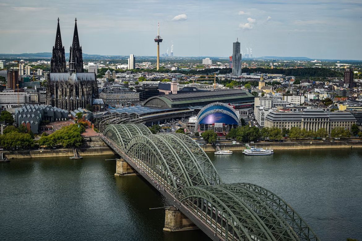 Cologne skyline with Cologne Cathedral and Hohenzollern Bridge, home city of DEUTZ AG