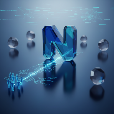 Modern conceptual rendering of interconnected digital network nodes symbolizing enterprise resource planning systems.