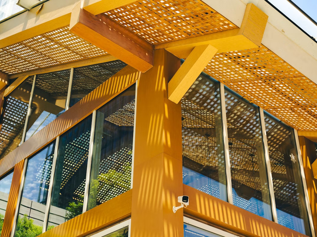 Modern layered building exterior illustrating the infrastructure foundation supporting SAP HANA and SAP S/4HANA.
