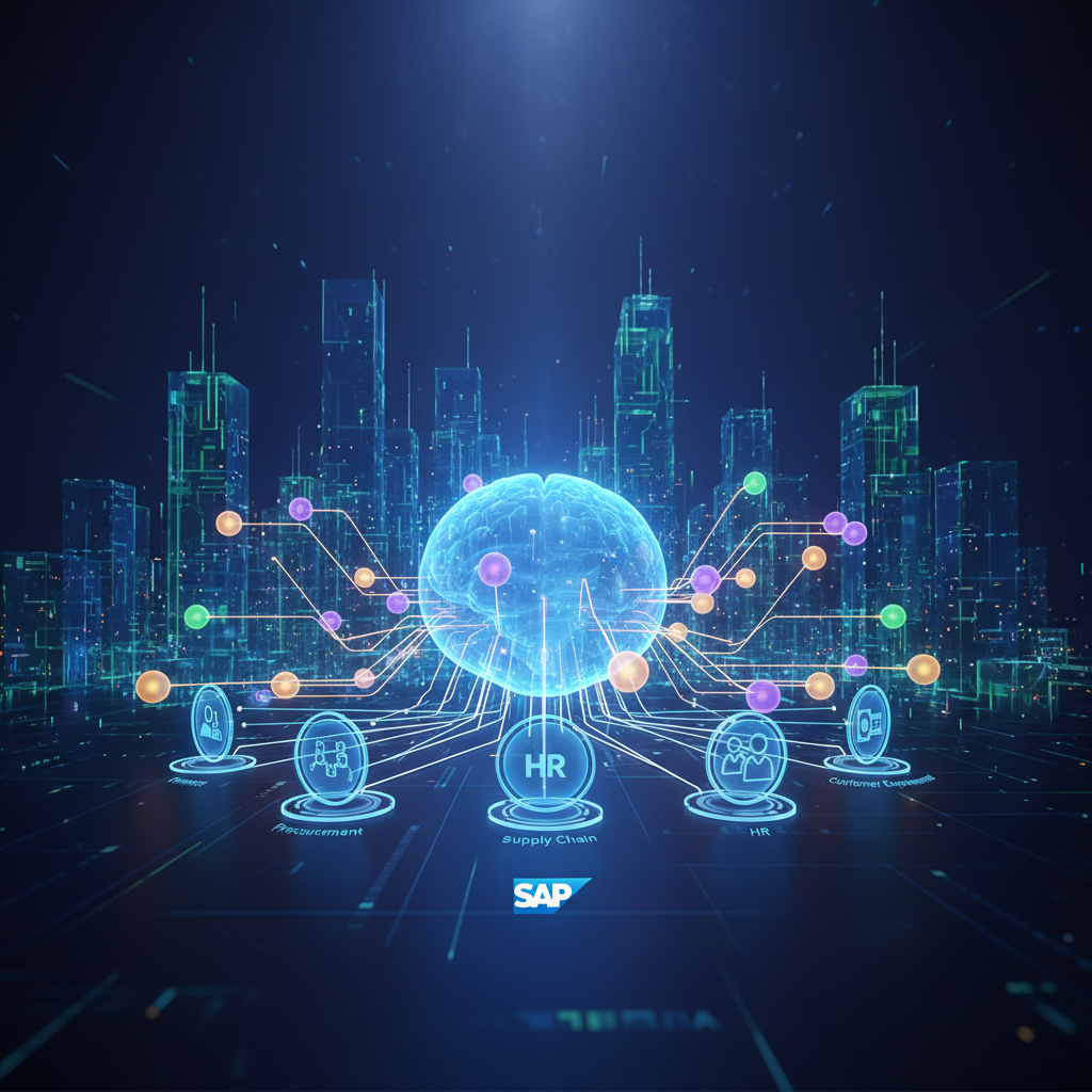 Digital interface showing interconnected nodes and data streams, symbolizing advanced AI network operations within an enterprise setting.